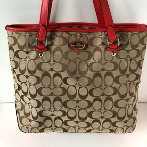 Coach Tan with Orange Tote
